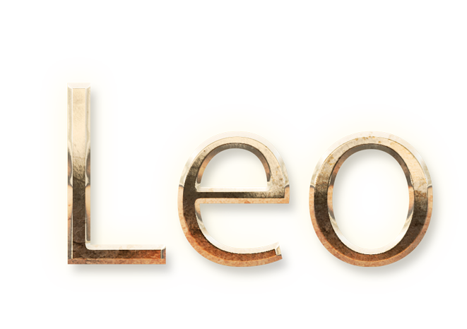 zodiac sign word LEO gold text typography PNG images free